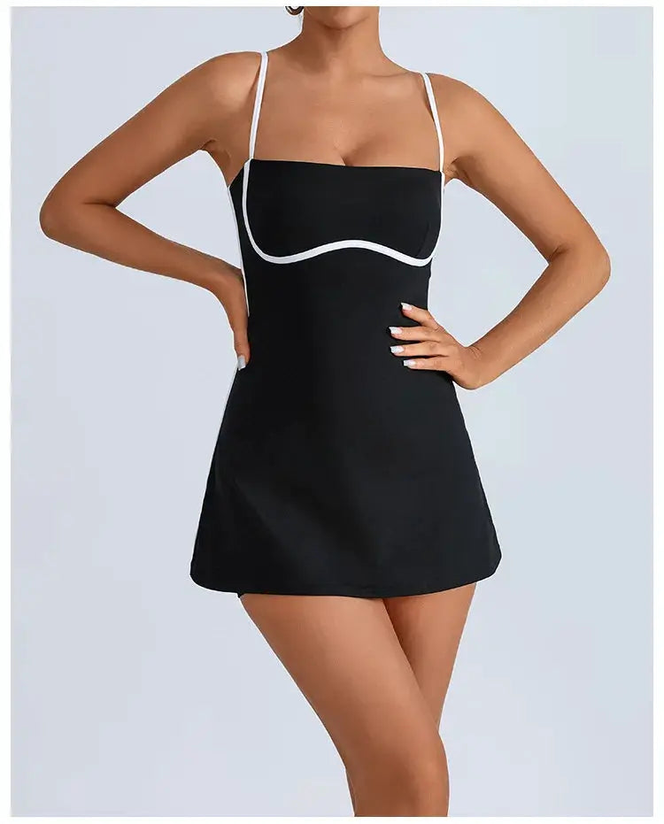 ActiveStride Multi Sport Sleeveless Tennis Dress With Built In Chest Pad For Tennis Yoga Pickleball Badminton