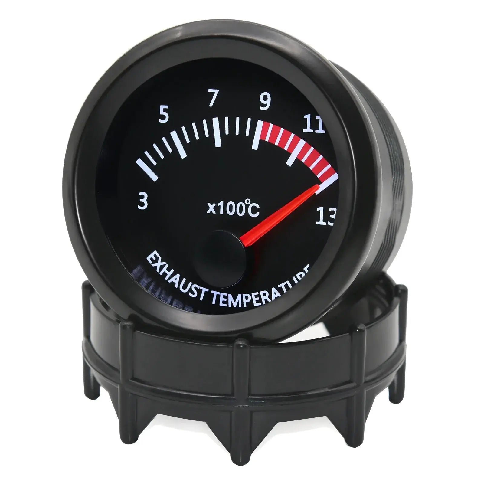 Simples Market 52mm black exhaust gas temperature gauge with red needle, 300–1300°C scale