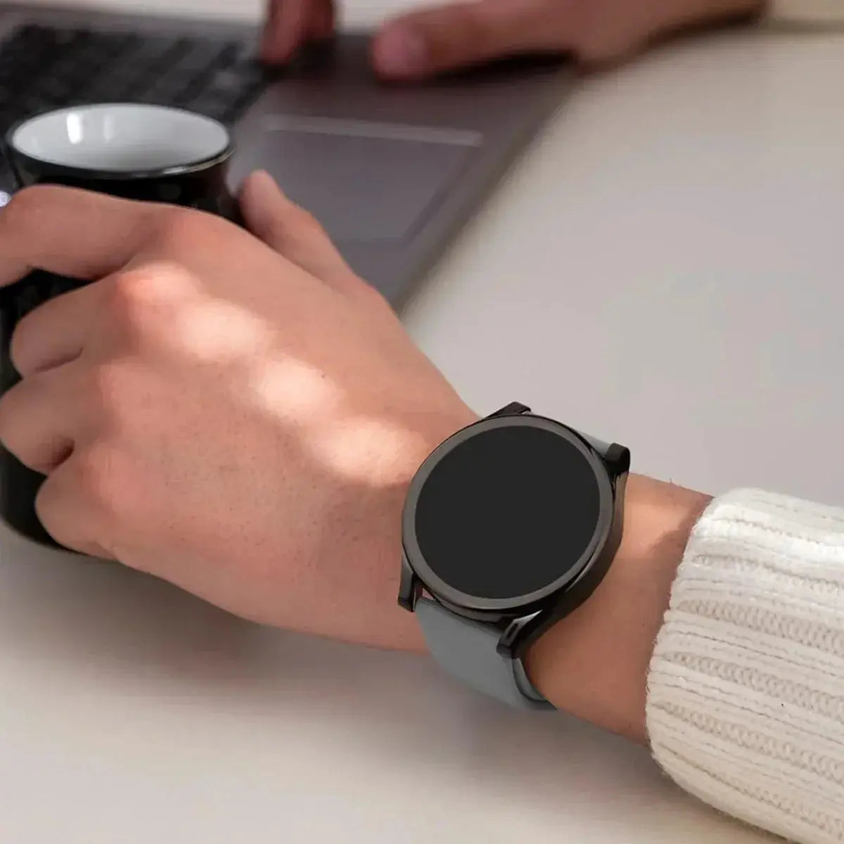 Full-cover TPU case for Samsung Galaxy Watch 7-6-5-4-FE, 40mm/44mm, black silicone bumper with screen protector