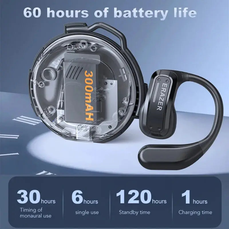 ERAZER X8 AI Translator Earbuds, black wireless Bluetooth 5.4 earphones with mic