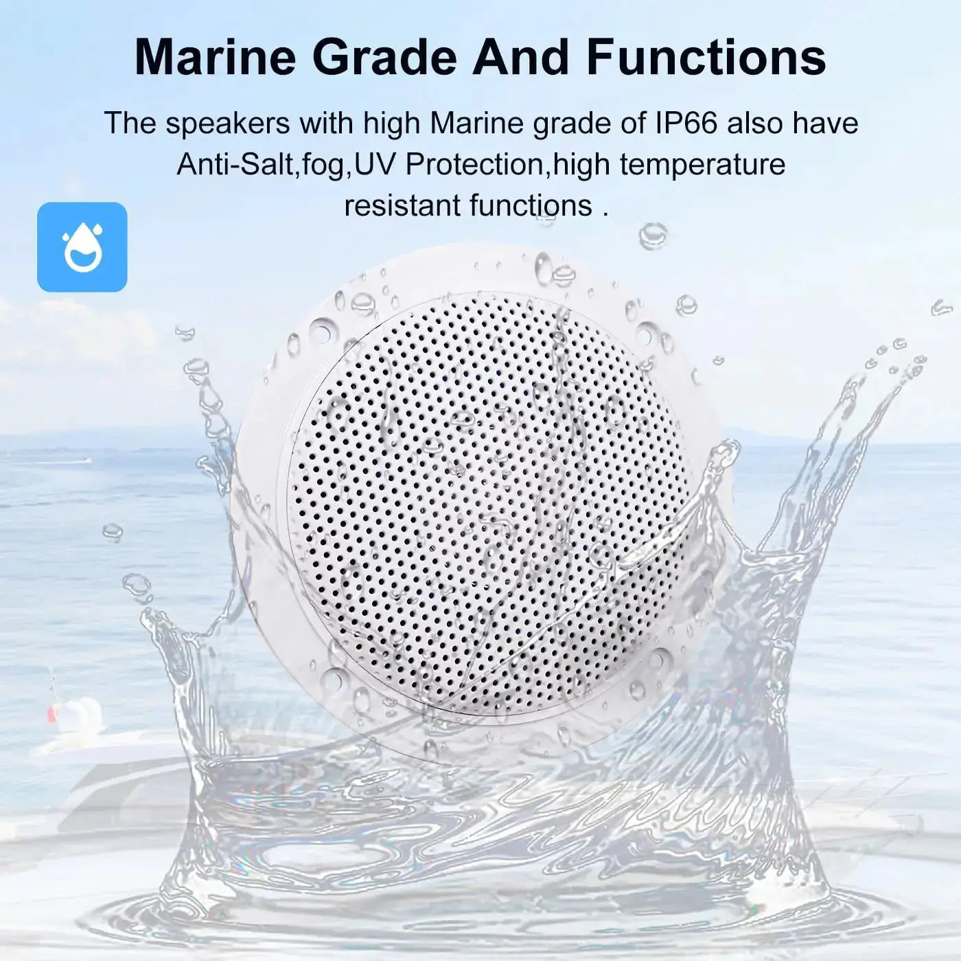 Ceiling speaker white 4-inch waterproof, Bluetooth-compatible by Simples Market Herdio.