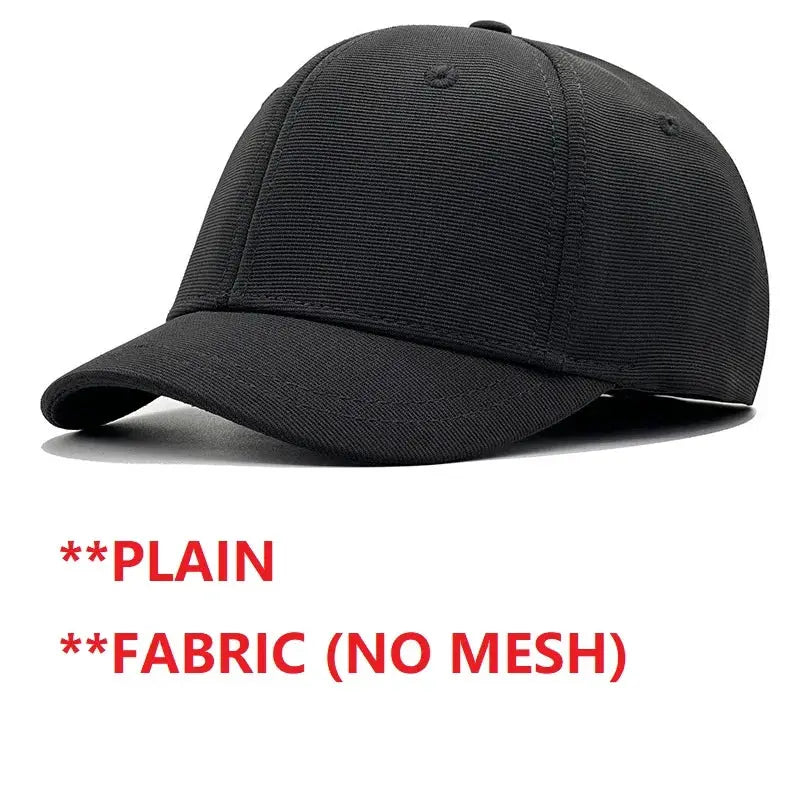 Big Head Hat Back Closed 5cm Short Brim Baseball Cap For Men Mesh Fitted Stretchy Full Closed Caps 56-60cm 61-65cm