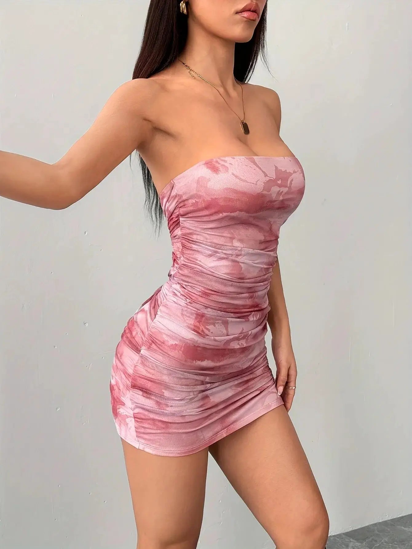 Y2K Summer Womens Mini Dress Spaghetti Straps Print Party Off Shoulder
