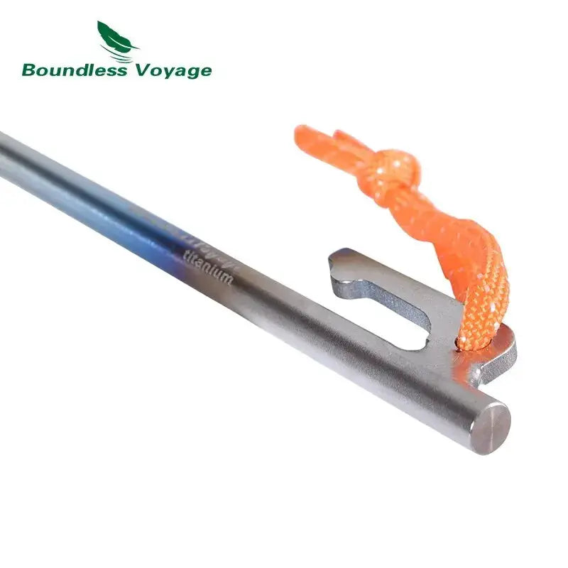 Boundless Voyage titanium tent stakes set, 6-pack with orange paracord, by Simples Market