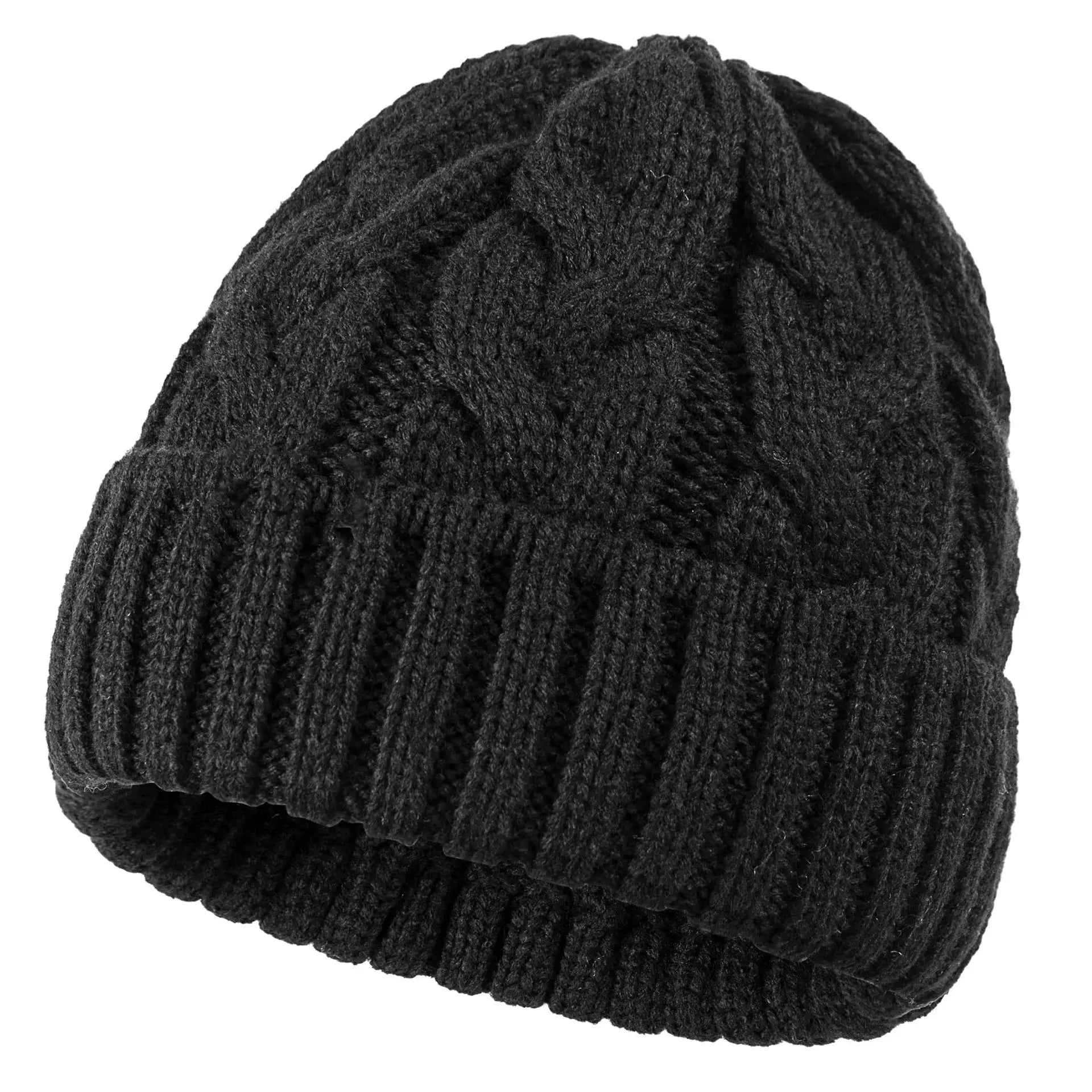 EverWarm Handmade Knitted Beanie For Women Cozy Chunky Thick Stretchy Acrylic Wool Winter Hat