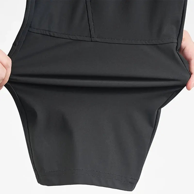 Men's 10XL casual pants with elastic waist, black straight loose jogger trousers, quick-dry fabric