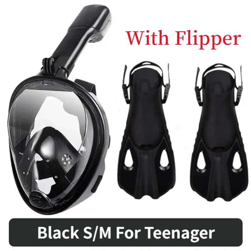 Underwater Full Face Diving Mask Anti Fog For Snorkeling And Scuba Waterproof Respiratory Mask For Adults And Kids