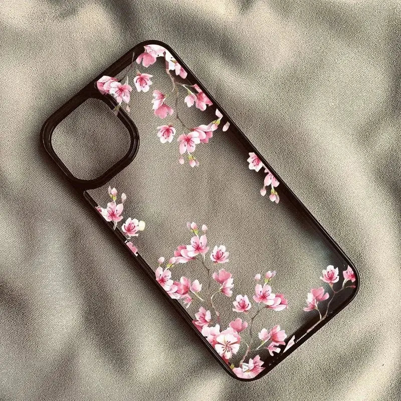 BloomShield Pink Magnolia Flower Case For IPhone 7 Through 17 Clear TPU Shockproof Hard Cover With Floral Pattern