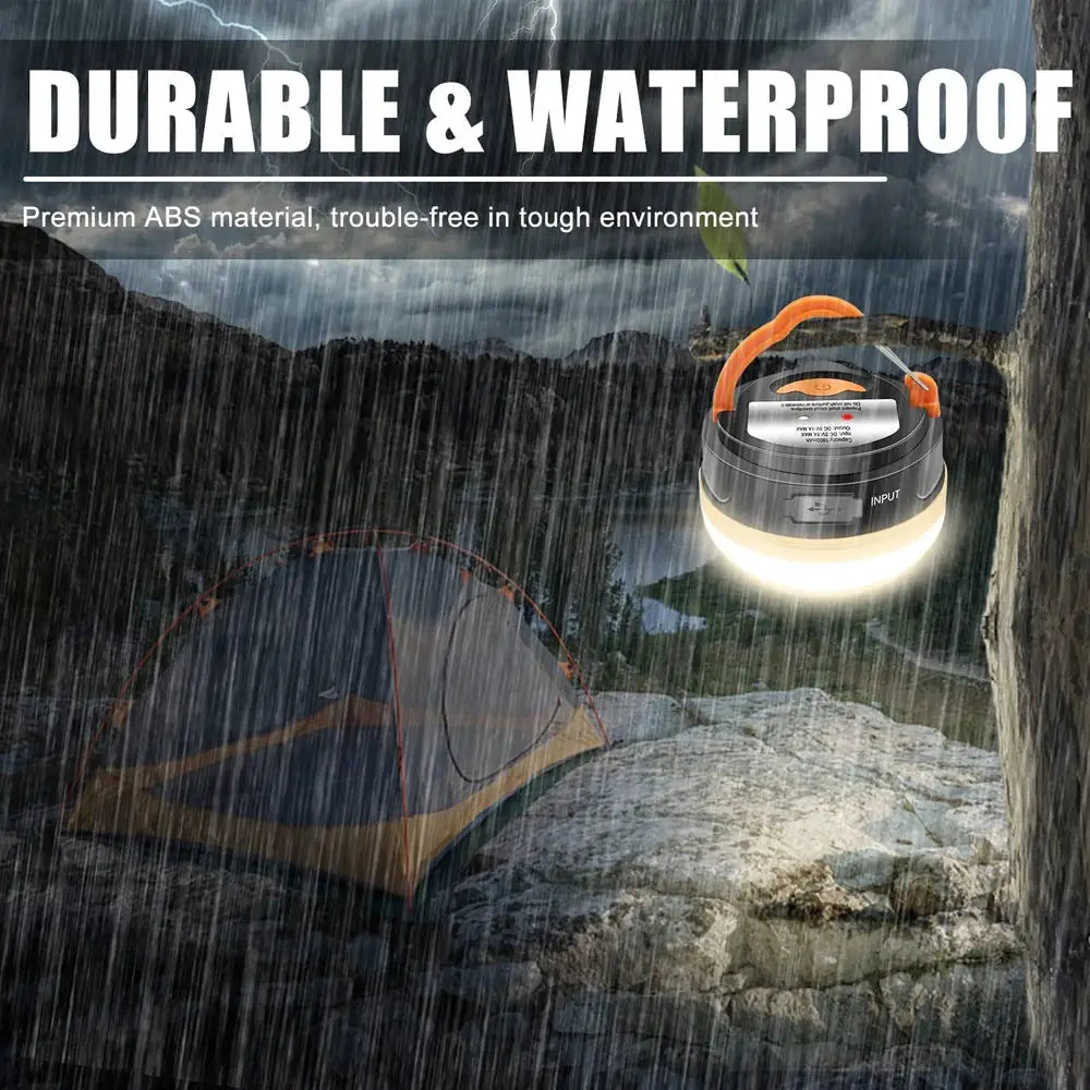 10W high power camping lantern with orange handle, USB rechargeable, portable outdoor light
