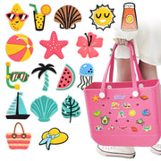 18 Pieces Rubber Bag Accessories Random Pairing Decorative Buckles for Women Beach Tote Handbag Summer Decoration