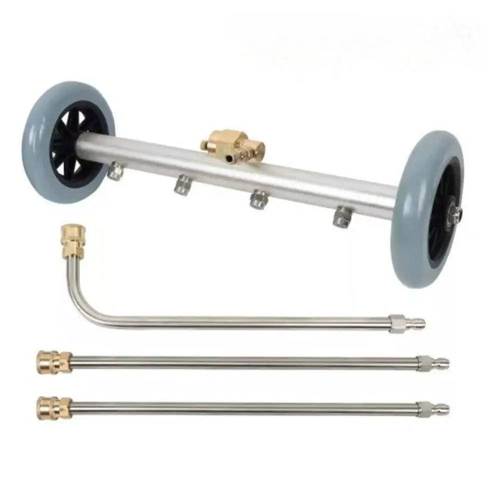 Simples Market 5000 PSI car chassis high-pressure washer with 16-inch wheels, water broom, and two extension rods