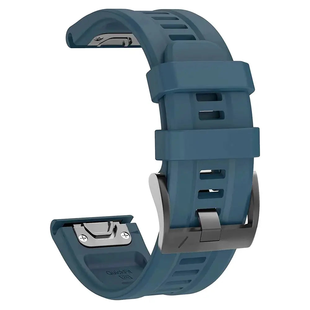 QuickFit silicone watch strap, 22–26mm, blue, for Garmin Epix Gen 2 and Fenix series