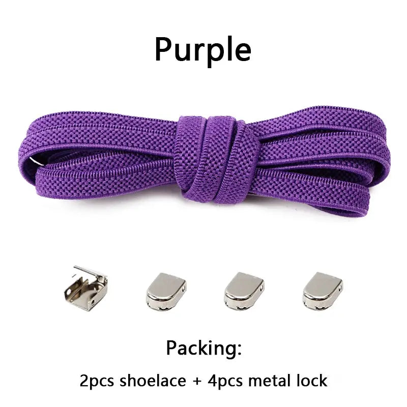 FlexFit No Tie Elastic Shoelaces One Size Fits All Adults And Kids Quick Slip On Shoes
