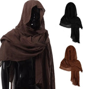 Medieval Pirate Hooded Cloak Scarf For Halloween Cosplay Renaissance Fair Costume Shoulder Wrap