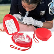 Car rescue CPR mask set with red case and one-way valve resuscitator for emergency first aid
