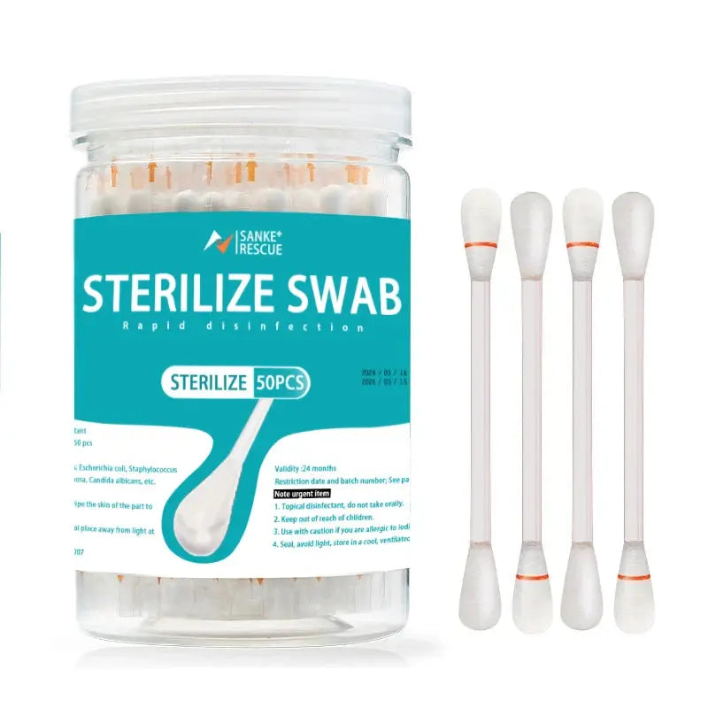 50 Pieces Medical Alcohol Iodine Disinfected Cotton Swabs Sterile First Aid Kit Essential For Home Children Adults Baby