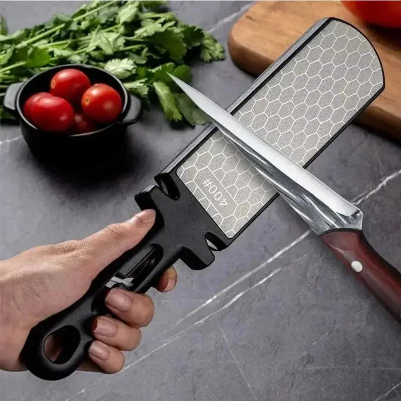 5 In 1 Knife Sharpener With Diamond Bars 400 and 1000 Grit Double Sided Whetstone for Kitchen Knives