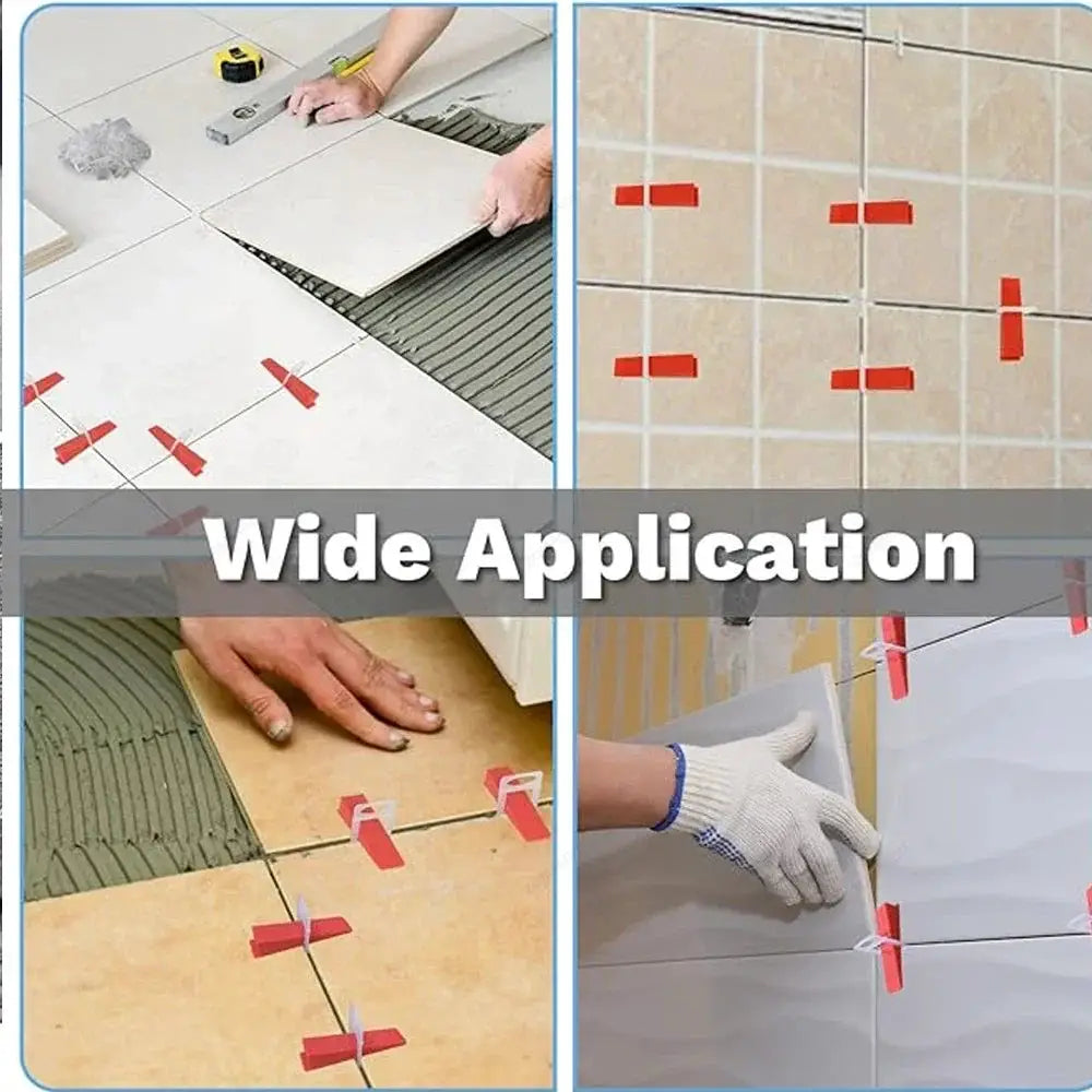 Tile Leveling System For Floor And Wall Installation With Wedges Clips And Pliers Spacers For Precise Tile Alignment