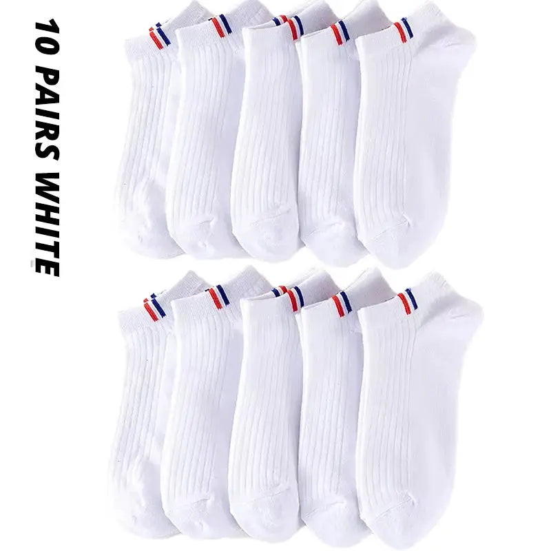 Mens Thin Summer Boat Socks Pack Of 5 10 20 Pairs Breathable Sweat Absorbing Casual Plain Color