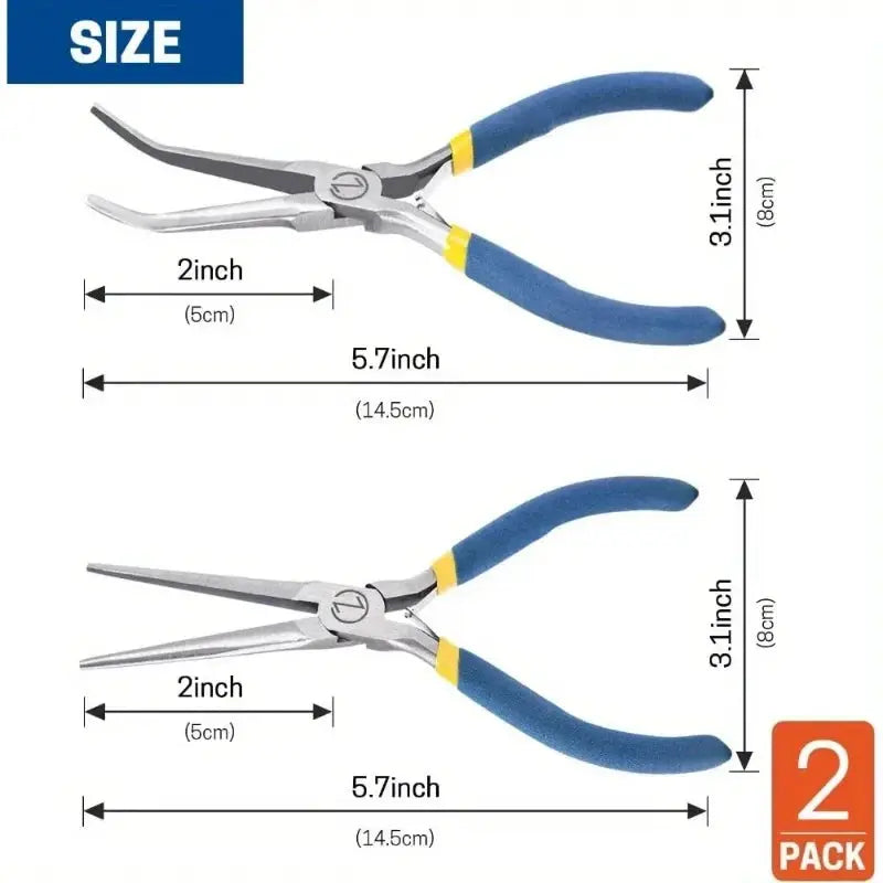 Two Pack 6 Inch Mini Needle Nose Pliers With Comfort Grip Handles And Long Nose Pliers For Handmade Crafts Jewelry Making