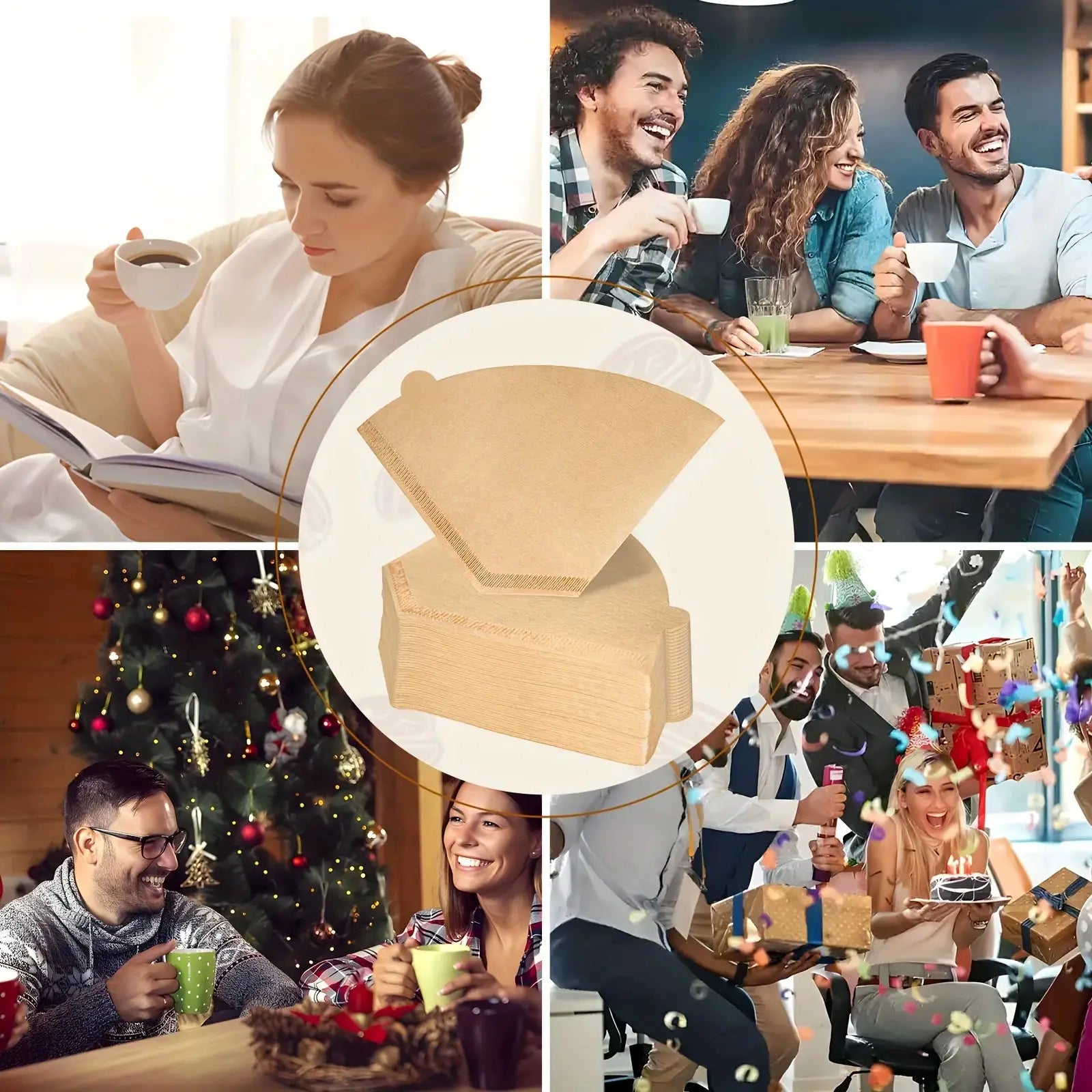 U-Shaped Disposable Coffee Filter Paper Bags Eco Friendly Hourglass Design For Optimal Coffee Extraction