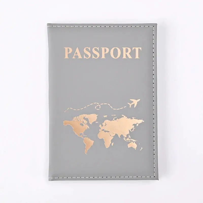 World Pattern Passport Holder PU Leather Protective Cover Travel Wallet Card Case Unisex Gift