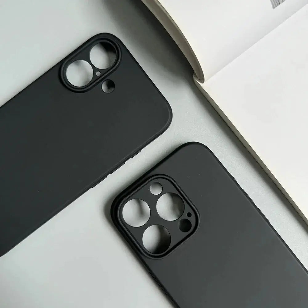 LuxGuard ProSilk Luxury Black Silicone Matte Phone Case For iPhone 11 To 17 Pro Max Anti Fingerprint TPU