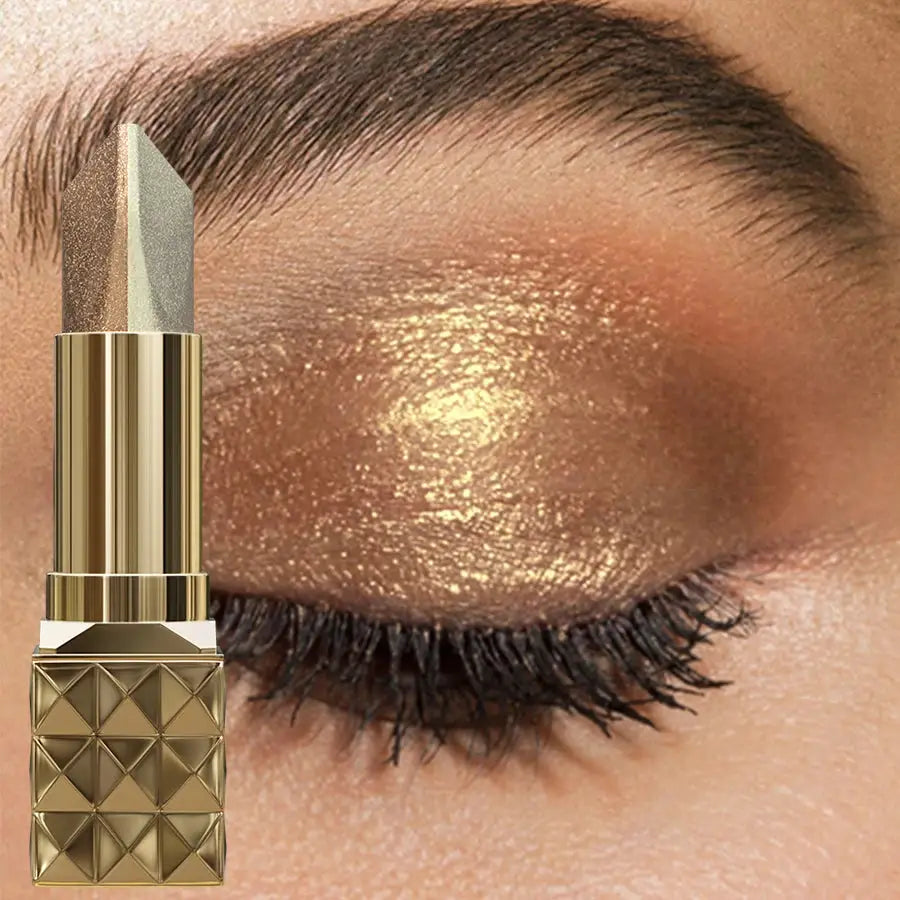 NovaBeauty Two Color Eye Shadow Stick Shimmer Glitter Brown Dimensional Natural Look All Day Waterproof