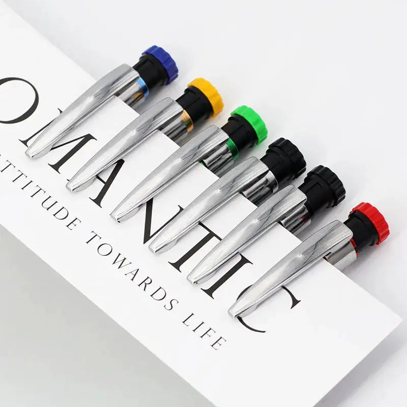 6-pack metal carpenter pencils with color-coded caps and built-in sharpener