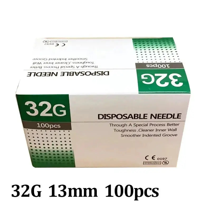 32G Disposable Syringes with Superfine Needles for Painless Dental and Beauty Irrigation 4mm 6mm 13mm Eyelid Tool