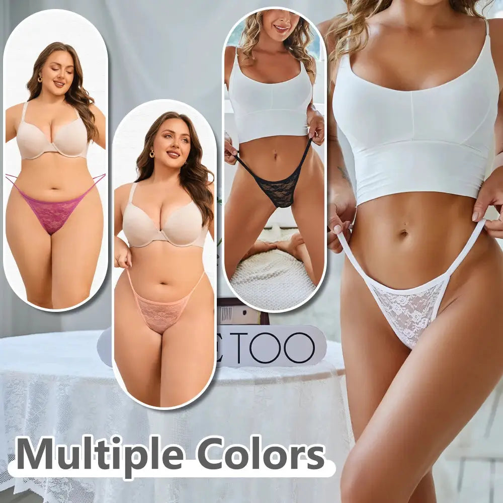 7-piece women's lace G-strings set in multiple colors by Simples Market