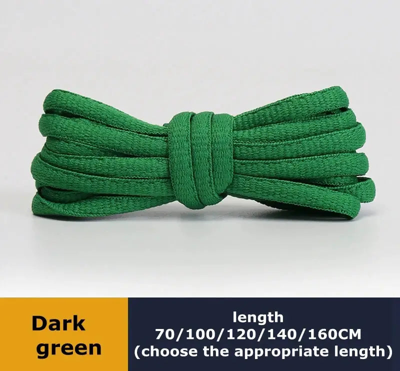 Classic round shoelaces, 1 pair, dark green, Simples Market; lengths 70/100/120/140/160 cm