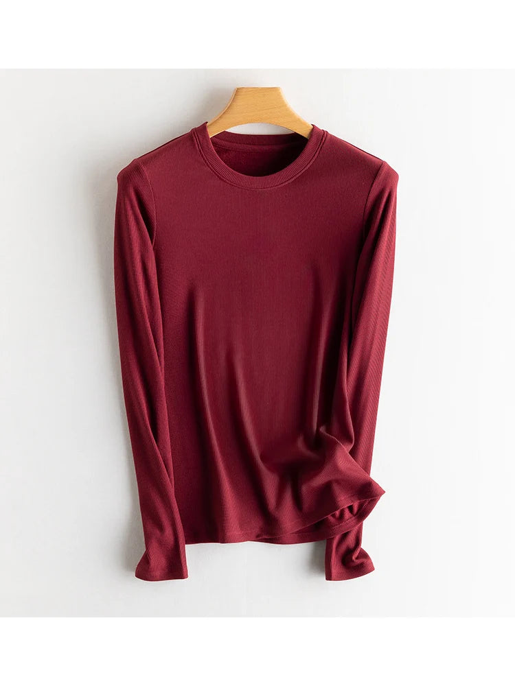 SuyaDream Women Silk Viscose Thermal Base Layer Top With Turtleneck For Warmth And Style