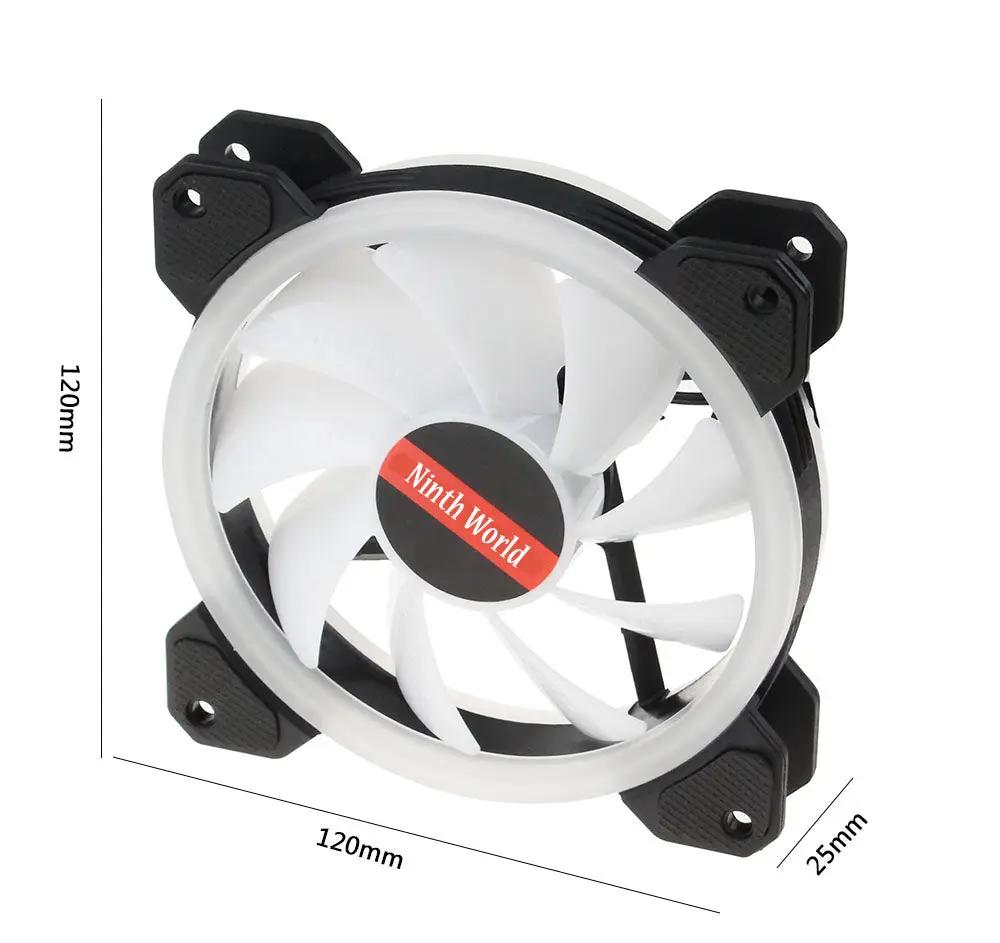 Ninth World 120mm white PC cooling fan with black mounting corners