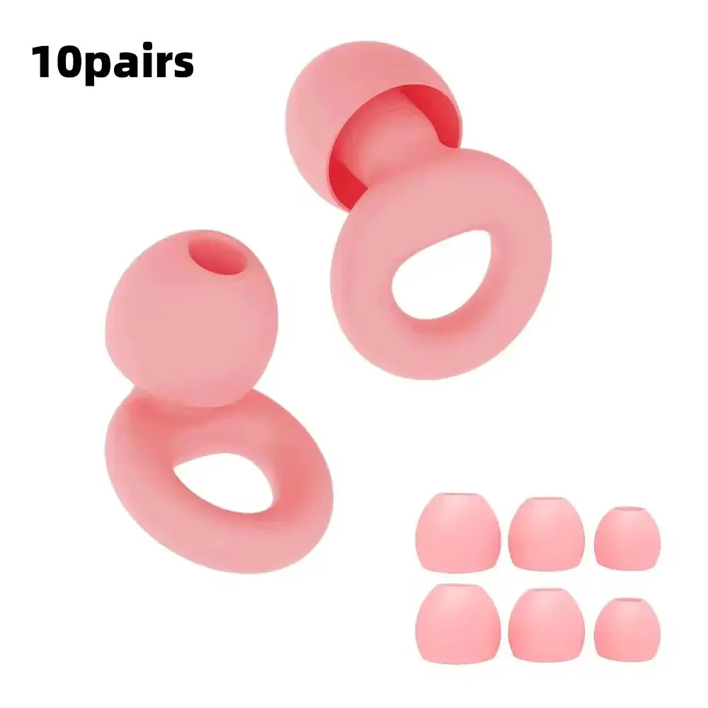 HUAK Quiet Ear Plugs Noise Reduction Reusable Hearing Protection 8 Soft Silicone Ear Tips XS S M L Sleep Swim Work