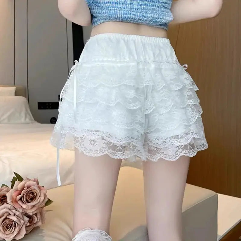 Korean Chic Women Casual Shorts Breathable Lightweight Lace Knit For All Day Comfort