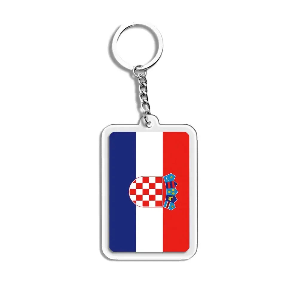 National Flags Keychain Set With Glass Inlay Ten Flags Zinc Alloy