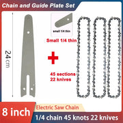 8 Inch Electric Chainsaw Bar Replacement One Quarter Inch Pitch With 22 Knives And 45 Link Chain For Garden Tools