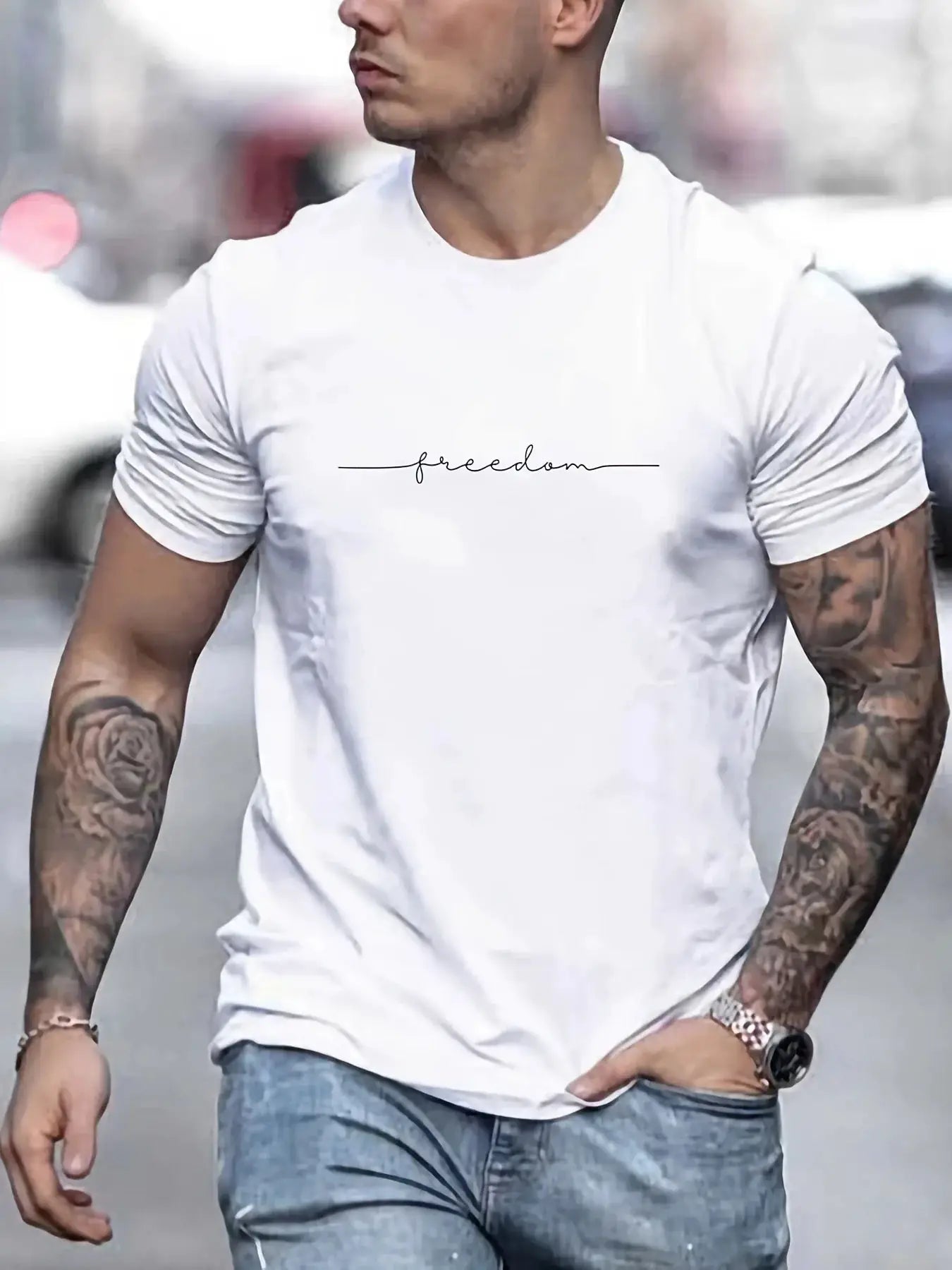 Men's 100 Percent Cotton Summer T Shirt Graphic Print Round Neck Short Sleeve Casual Relaxed Fit