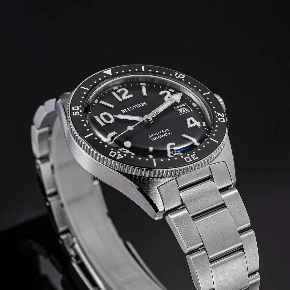 SEESTERN Diver watch, automatic NH35A, 200m water resistant, stainless steel bracelet