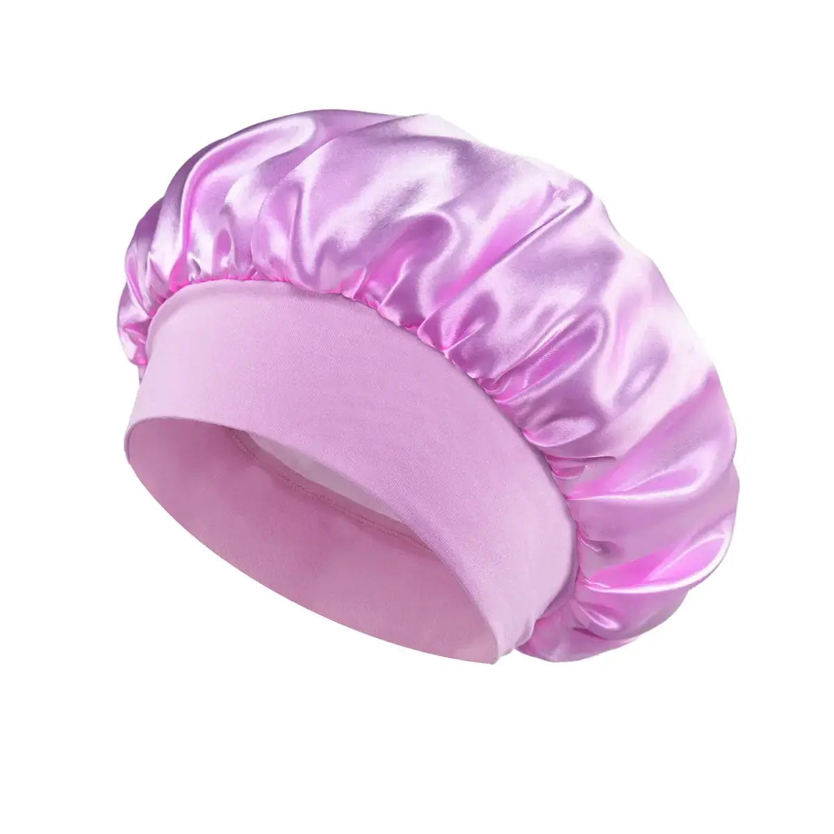 SilkGuard Satin Bonnet For Women With Wide Brim Sleep Hat And Elastic Band For Hair Protection