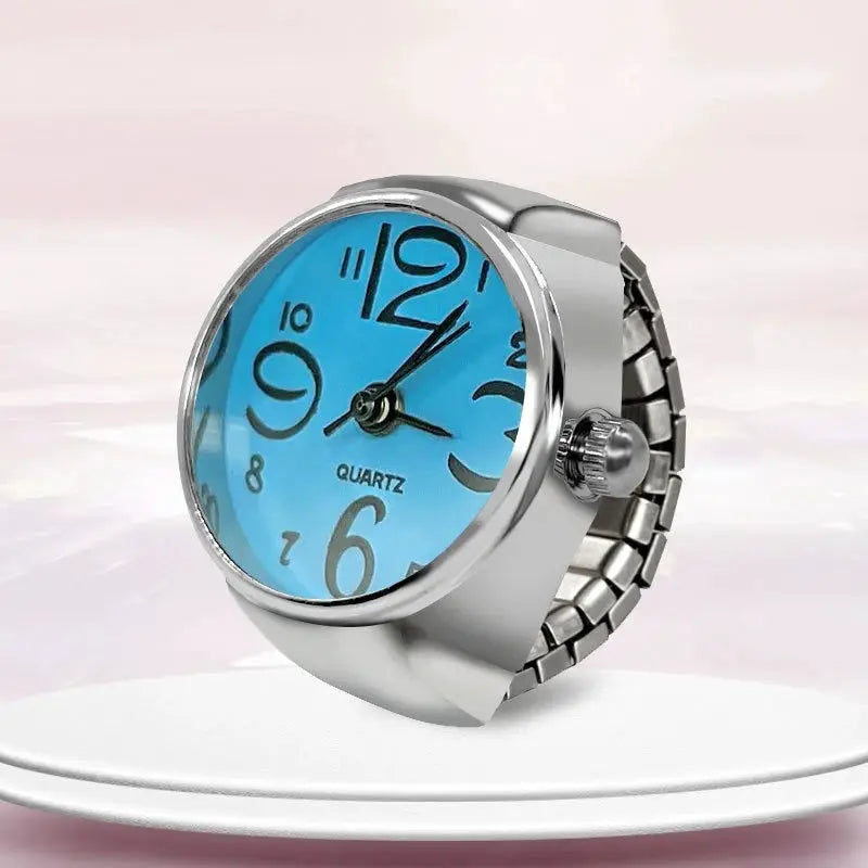 Unisex Ring Watch With Circular Dial Alloy Shell Timepiece For Men And Women Fashion Accessory