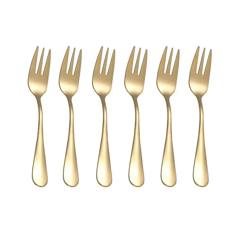 Elegant Set of 6 Stainless Steel Fruit Forks and Dessert Forks for Entertaining Guests