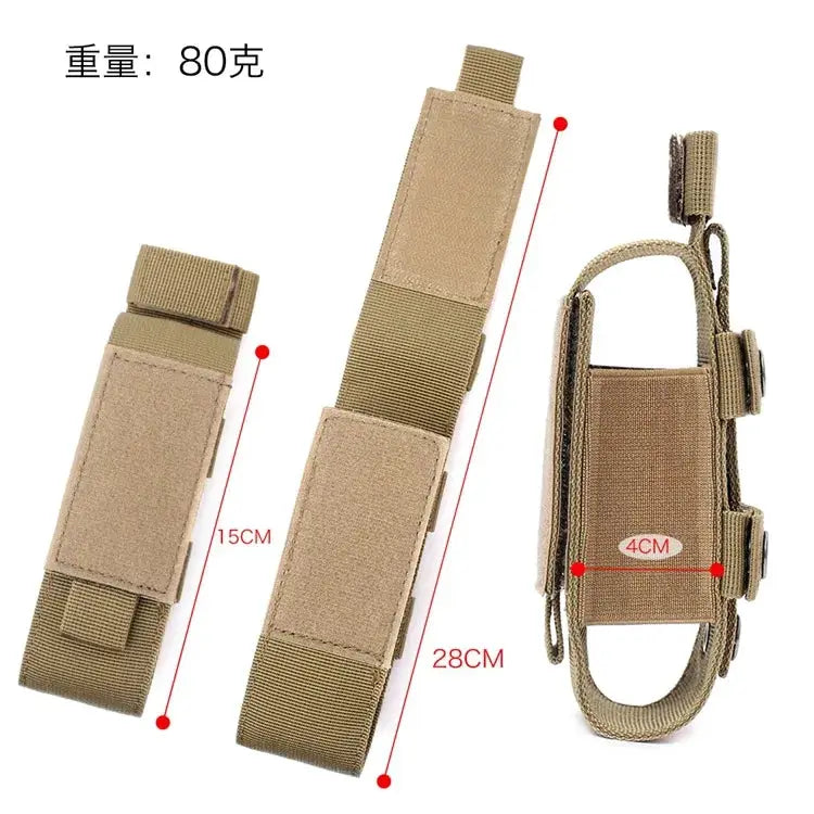 Simples Market outdoor tourniquet bag in tan khaki; compact hanging scissors accessory pouch
