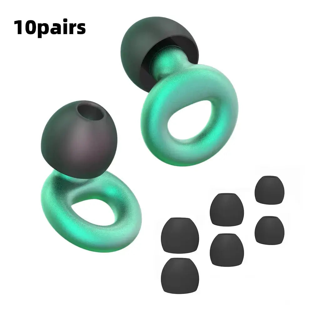 HUAK Quiet Ear Plugs Noise Reduction Reusable Hearing Protection 8 Soft Silicone Ear Tips XS S M L Sleep Swim Work