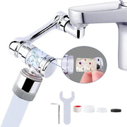 Simples Market universal faucet extender with filter; chrome arm, 1080° swivel, 2-mode aerator