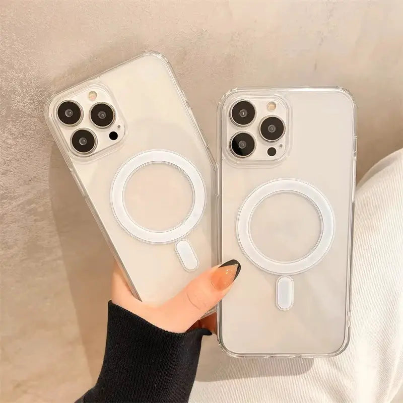 Simples Market clear MagSafe phone case for iPhone, 2-pack, transparent with circular magnetic ring