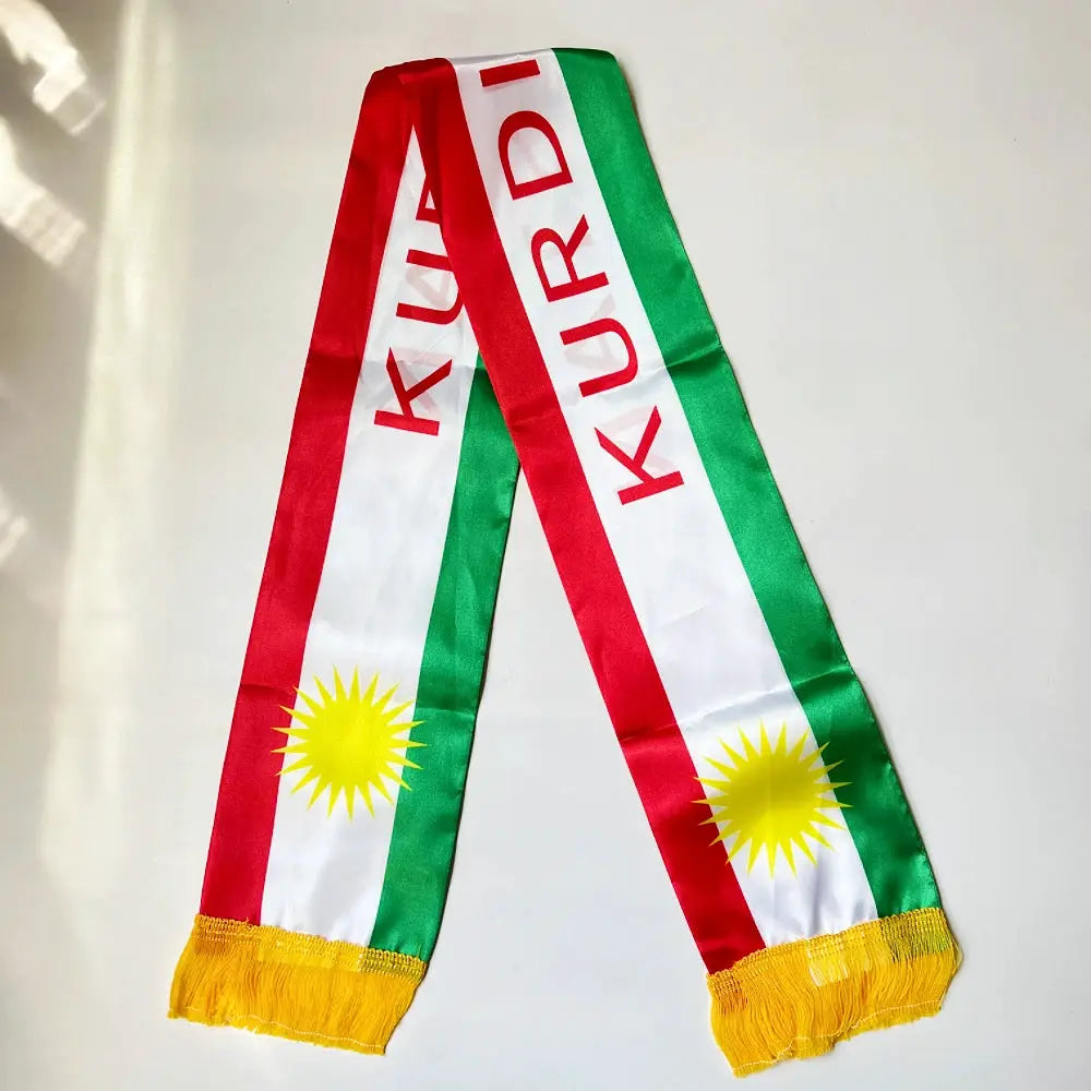 Double Sided Satin Scarf Flag USA Mexico Netherlands Iraq Haiti France