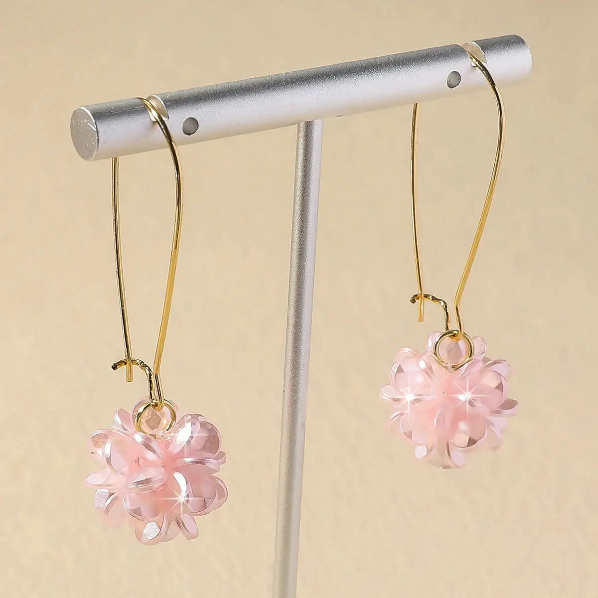 Two Piece Womens Fashion Trend DIY Pearl Petal Ball Drop Earrings Zinc Alloy Party Banquet Travel Holiday Gifts