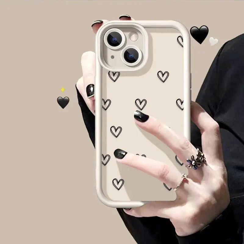 Love Heart IPhone Case Soft TPU Silicone Shockproof Protective Cover With Full Coverage
